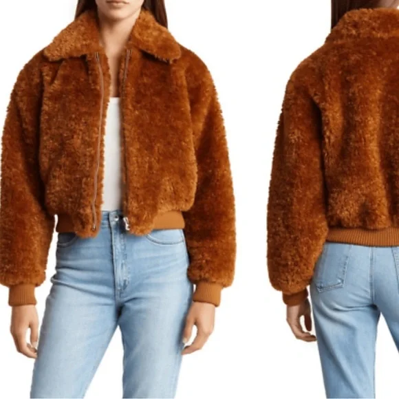 rag & bone Brown Shearling Jacket - Picture 2 of 8